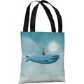 One Bella Casa One Bella Casa 82598TT18P 18 in. Whale Rider Polyester Tote Bag by Terry Fan; Multi Color 82598TT18P
